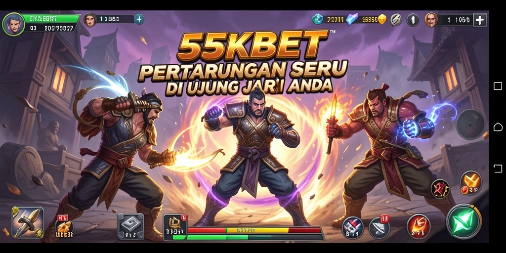 Gameplay menegangkan di 55KBET dengan karakter bertarung.