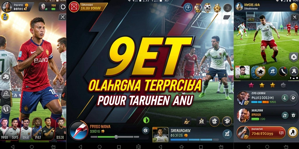 Tampilan menarik dari aplikasi 9ET untuk taruhan olahraga.
