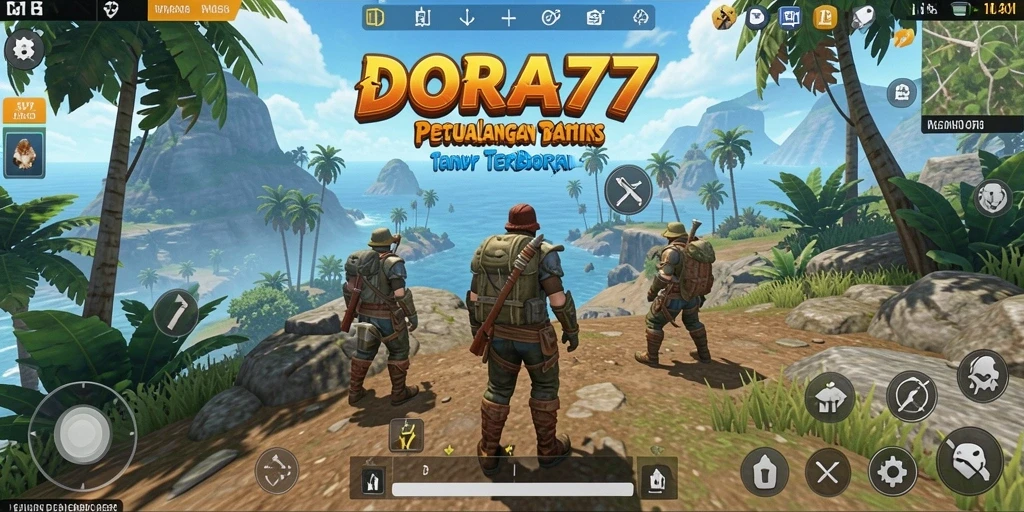 Tampilan gameplay DORA77 dengan dunia terbuka yang luas dan menarik.