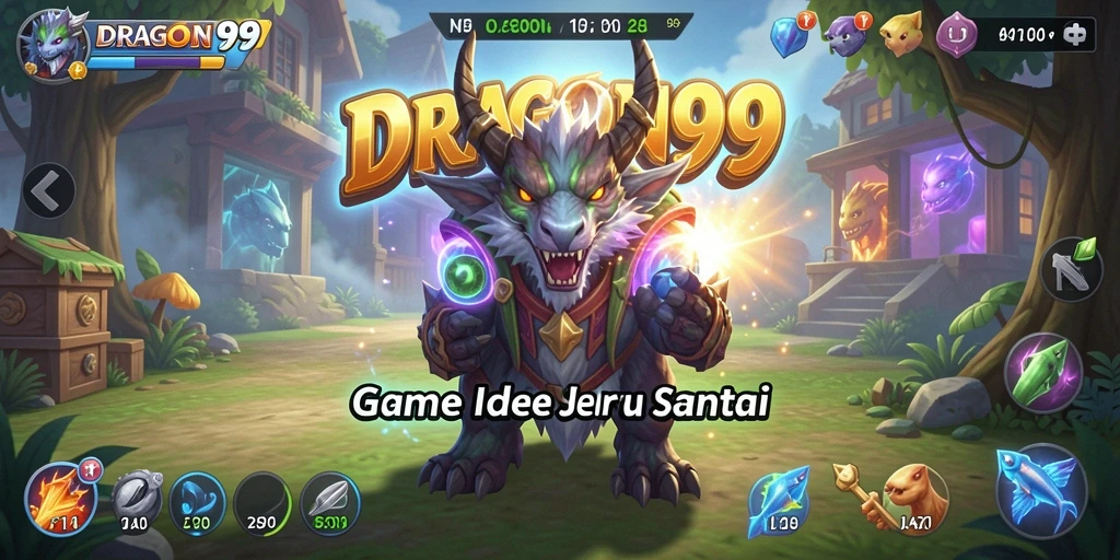 Tampilan gameplay DRAGON99 dengan naga yang epik.