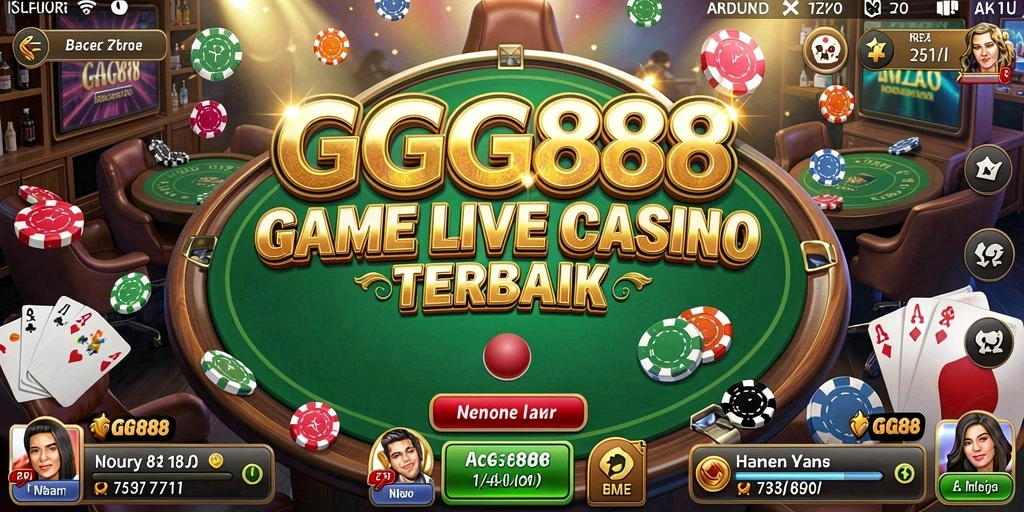 Tampilan antarmuka GGG888 saat bermain Live Casino dengan dealer langsung.
