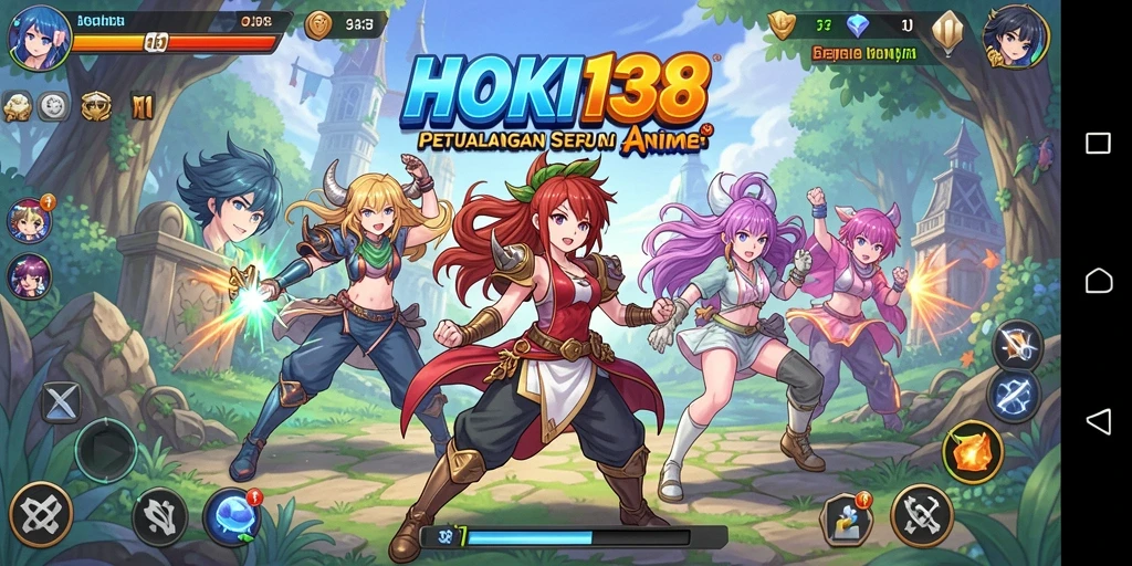 Tampilan gameplay seru di HOKI138 menampilkan karakter anime yang unik.