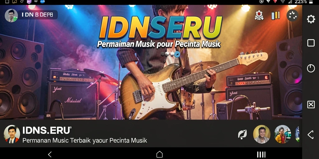 Tampilan screenshot gameplay IDNSERU dengan berbagai lagu menarik.