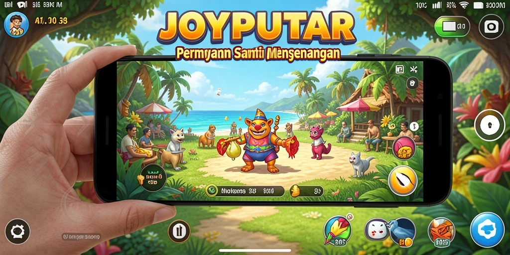 Tampilan gameplay JOYPUTAR yang mengasyikkan dan penuh warna.