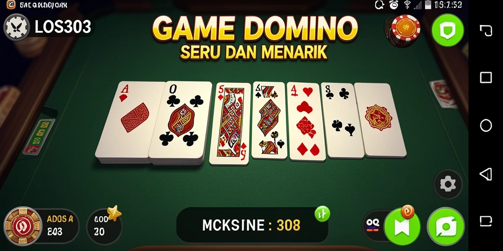 Screenshot menampilkan aksi seru saat bermain domino di LOS303.