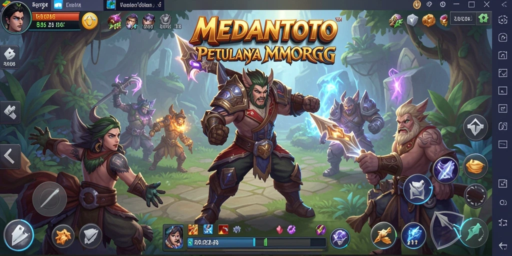 Screenshot gameplay MEDANTOTO yang menampilkan pertarungan epik dan petualangan.