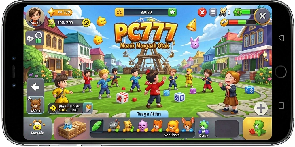 Gameplay menantang dengan teka-teki warna-warni di PC777.