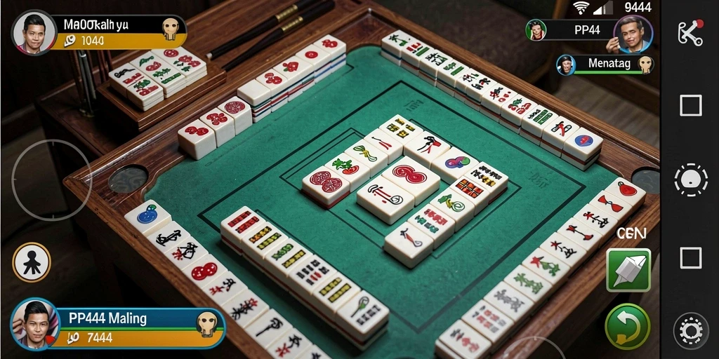 Tangkapan layar utama PP444 menunjukkan gameplay Mahjong yang menarik dan seru.