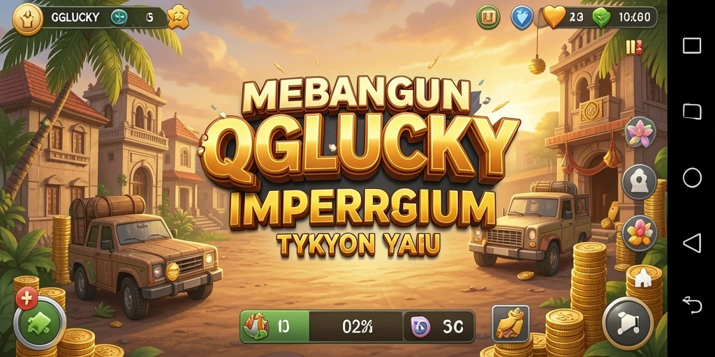 Tampilan gameplay Tycoon dalam QGLUCKY yang menarik dan penuh warna.