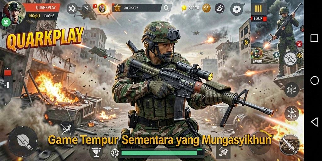 Tampilkan aksi mendebarkan dalam gameplay TPS QUARKPLAY.