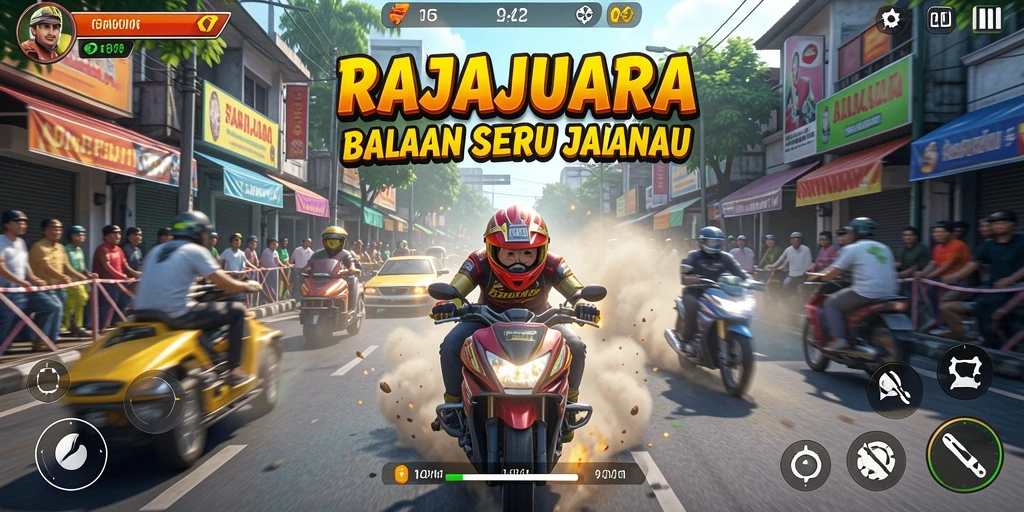 Gameplay seru RAJAJUARA dengan mobil balap di lintasan