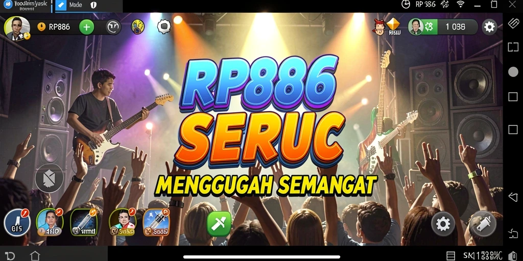 Tampilan permainan musik yang interaktif dan  menarik di RP886.