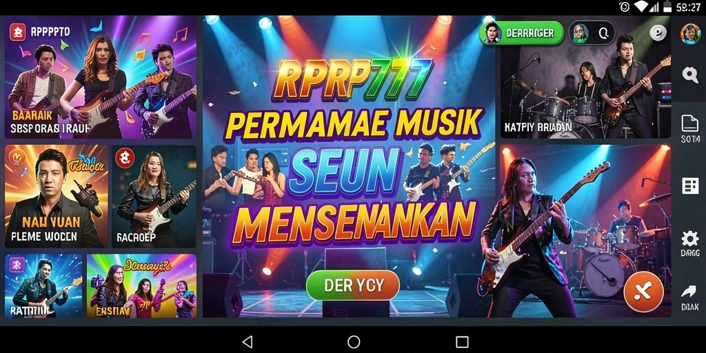 Screenshot RPRP777 menampilkan pemain yang bernyanyi dengan penuh semangat.