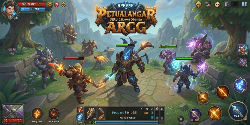 Tampilan gameplay RPRPRP yang epik dalam dunia ARPG.
