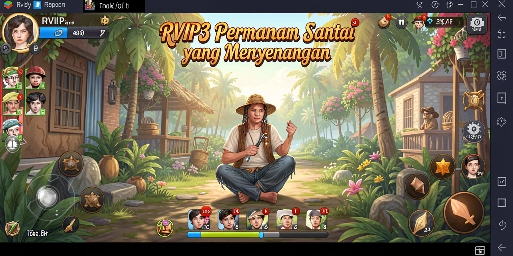 Tampilan gameplay RVIP3 yang menarik dan penuh warna.