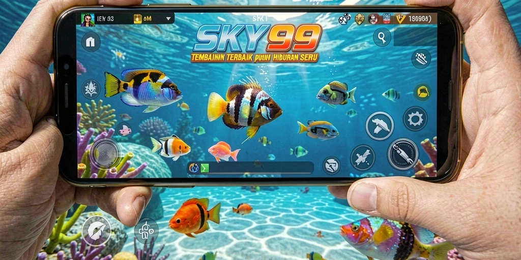 Tampilan gameplay seru di SKY99 saat berburu ikan.