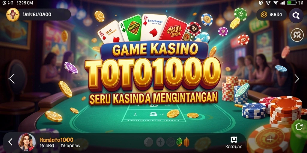 Screenshot TOTO1000 menampilkan gameplay kasino yang menarik.